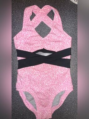 Sugar & Strut Pink Leopard Dance Leotard Size Youth Large